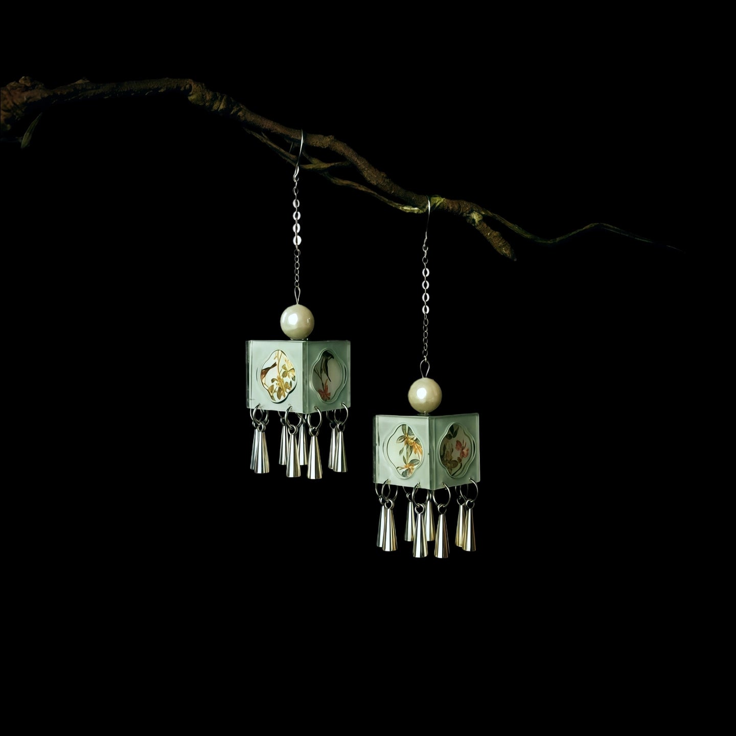 New Chinese Style Blue Lantern Drop Earrings – Hanfu & Qipao Elegant Jewelry