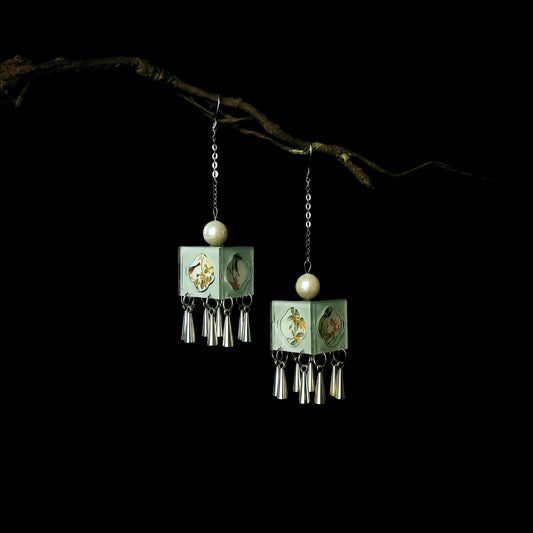 New Chinese Style Blue Lantern Drop Earrings – Hanfu & Qipao Elegant Jewelry