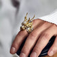 Chinese Myth Dragon Ring – Vintage Punk Style Sterling Silver Open Ring for Men