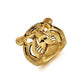 New Chinese Style Tiger Head Ring – Brass Hollow Zodiac Statement Jewelry