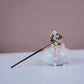 Cloisonne Butterfly White Flower Pearl Hairpin-Alloy