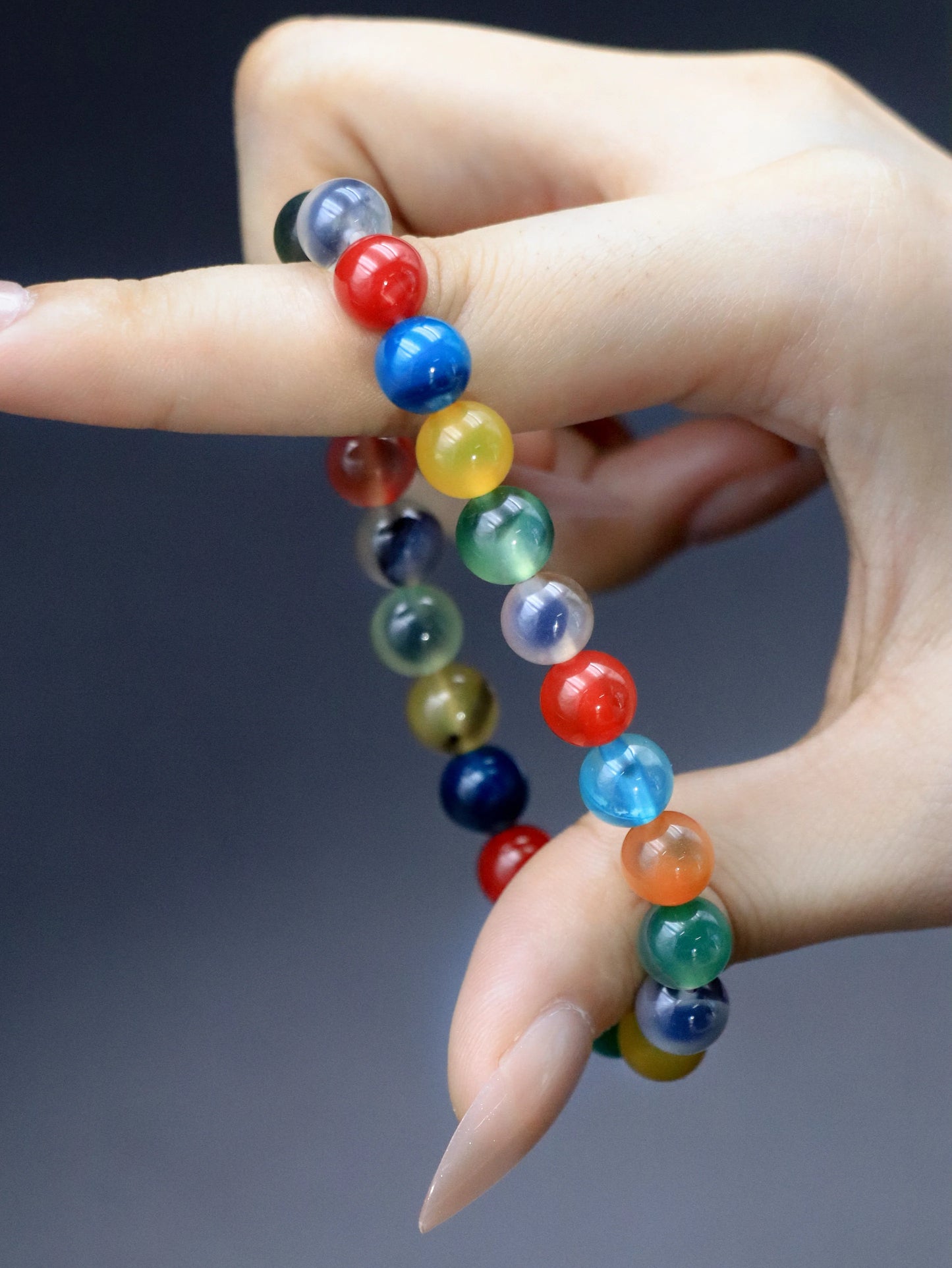 Natural Candy-Heart Agate Bracelet – Grounding, Joy & Aura Cleansing Crystal Jewelry