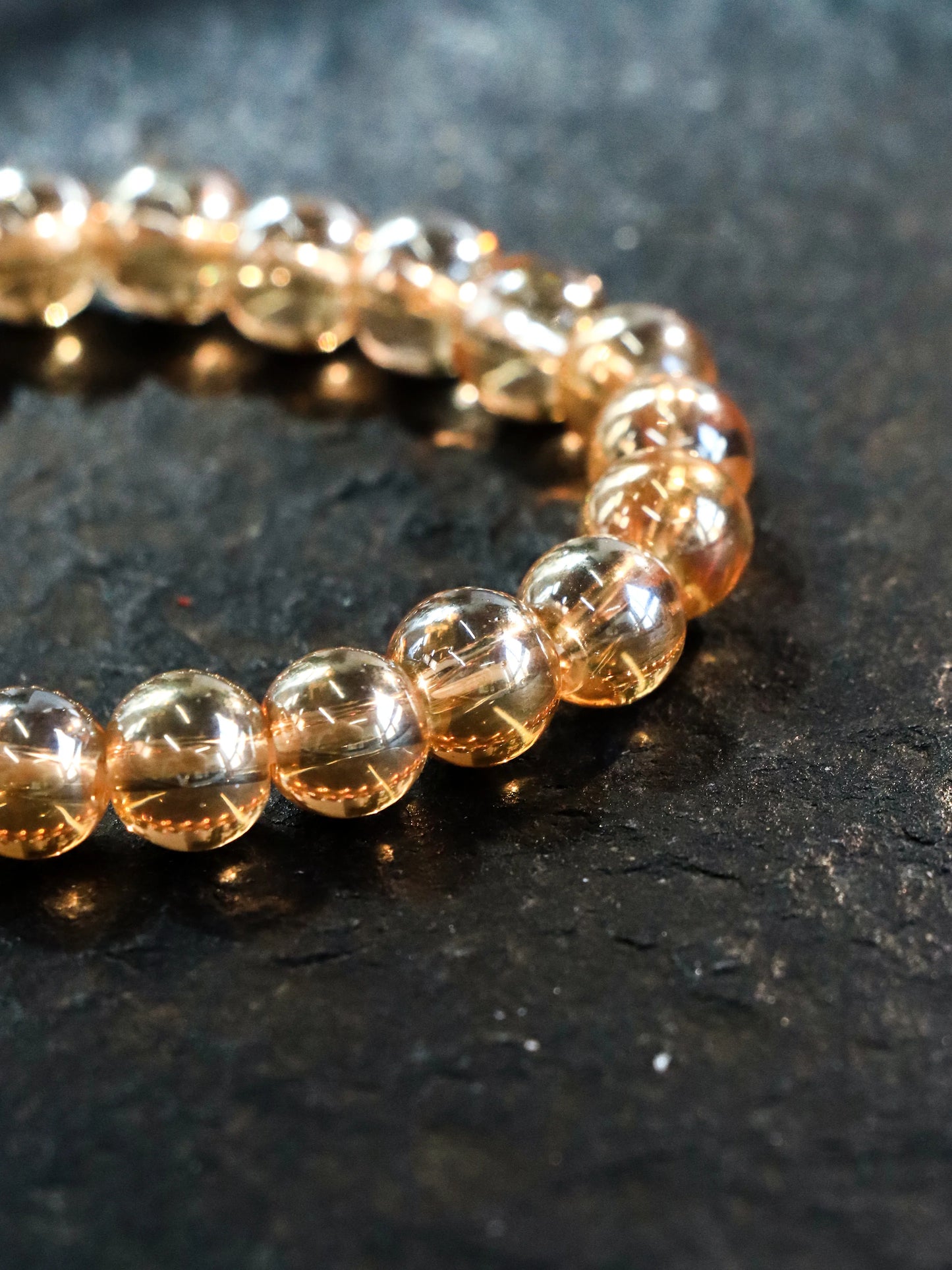 Champagne Glaze Bead Bracelet – Harmonizing Energy & Elegant Crystal Jewelry