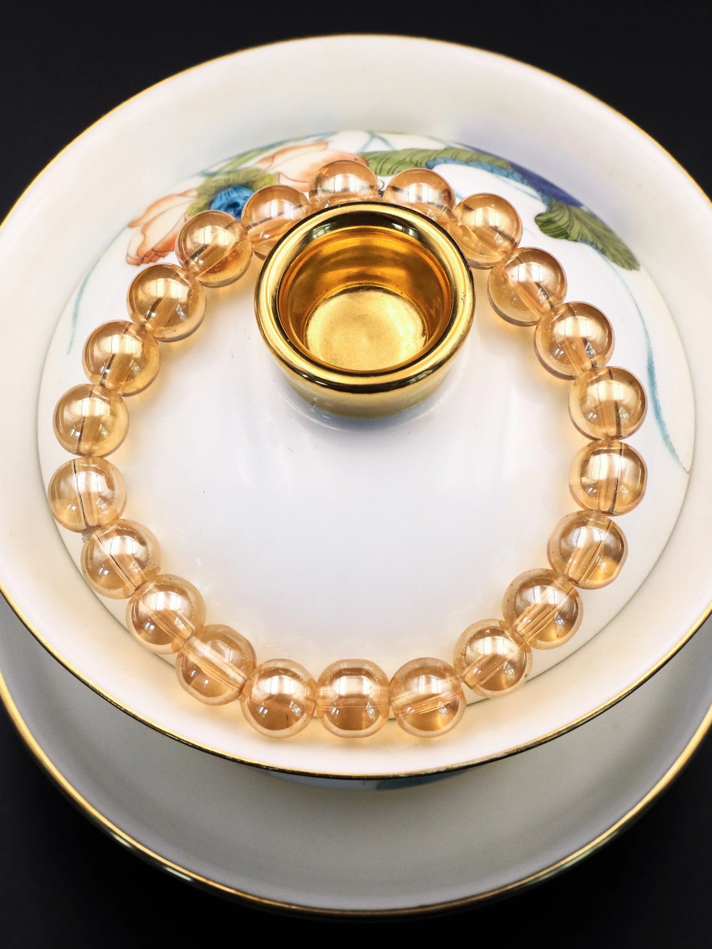 Champagne Glaze Bead Bracelet – Harmonizing Energy & Elegant Crystal Jewelry