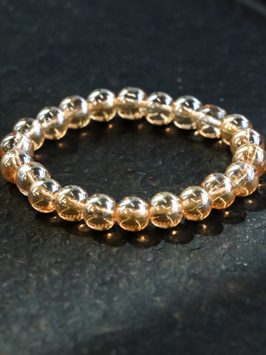 Champagne Glaze Bead Bracelet – Harmonizing Energy & Elegant Crystal Jewelry