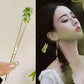 Chinese Bamboo Leaf Glazed Hairpin – Elegant Oriental Hair Stick for Women
