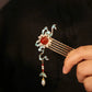 Peacock Blue Auspicious Cloud Hairpin – New Chinese Style Enamel Hair Accessory（A pair）