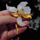 New Chinese Style Magnolia Brooch with Faux Hetian Jade – Luxury Oriental Fashion Accessory