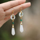 Magnolia Flower Jade Ring Earrings – Elegant Oriental Jewelry with Vintage Chinese Aesthetic