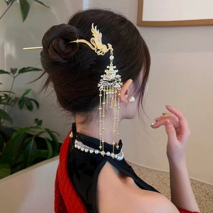 Chinesischer Phönixpalast Quasten-Haarnadel