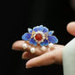 Vintage Chinese Blue Sand Hairpin – Elegant Traditional Costume Hair Accessory