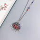 Double Fish Ruyi Peace Lock Pendant Necklace with Tassel – Enamel Feng Shui Charm