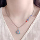 Lucky Wealth Bag Pendant Necklace with Ruyi Chain – Enamel Blue Burning Craft