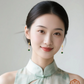 Natural Green Jade Ruyi Earrings – Elegant Oriental Pearl Earrings for Hanfu Styling