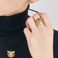 New Chinese Style Tiger Head Ring – Brass Hollow Zodiac Statement Jewelry