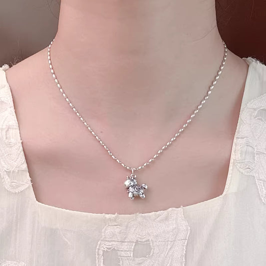 999 Fine Silver Horse Pendant Necklace – 2027 Year of the Horse “Instant Wealth” Lucky Coin Charm