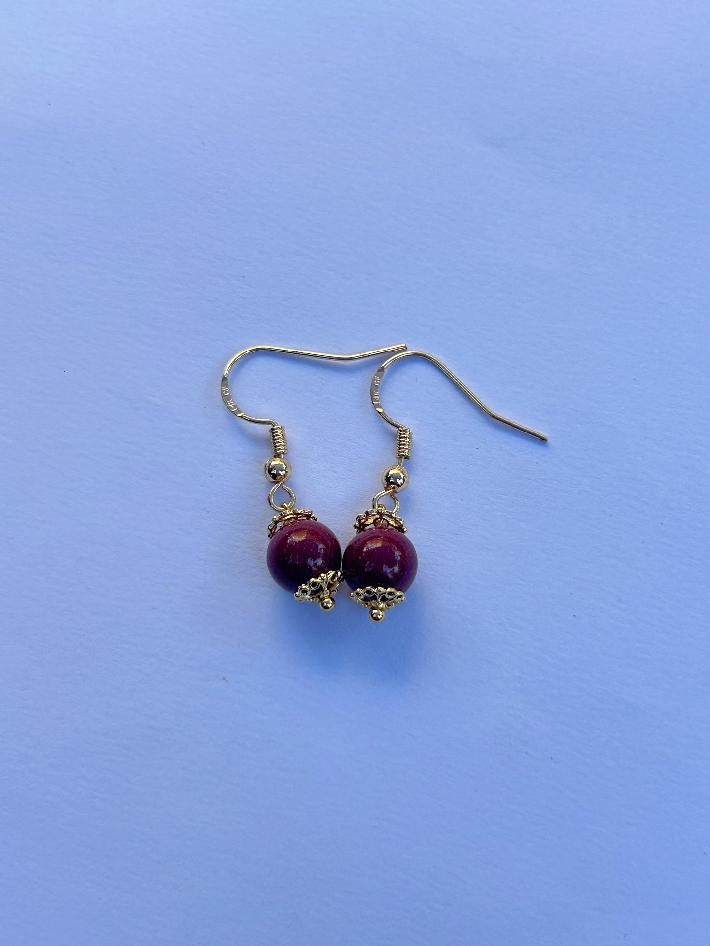 Cinnabar Red Earrings – Chinese Vintage Style Earrings for Women | Lucky Red Jewelry Gift