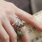 925 Silver Jade Peacock Tassel Ring – Vintage Chinese Style Ethnic Ring for Women