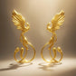 New Chinese Style Phoenix Earrings – Vintage Tang Dynasty Inspired Gold Drop Earrings