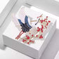 Vintage Chinese Crane & Plum Blossom Brooch – Elegant Oriental Lapel Pin for Women