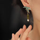 Chinese Bamboo Leaf Tassel Earrings – Vintage Oriental Bamboo Joint Earrings for Qipao