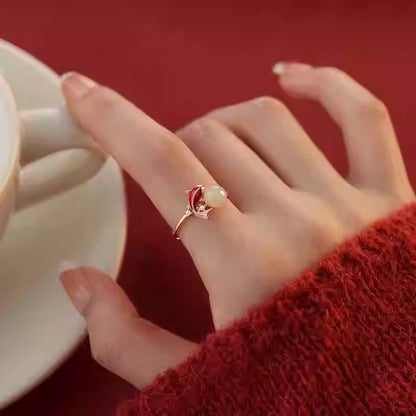 S925 Silber Hetian Jade Koi-Fisch Emaille Ring – Verstellbarer Glücks-Indexring für Damen, Tierkreiszeichen & Valentinstagsgeschenk