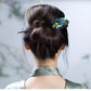 Chinese Intangible Heritage Velvet Flower Hairpin – New Chinese Style Handmade Floral Hair Stick for Hanfu & Qipao