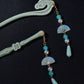 Longquan Celadon Hairpin – New Chinese Style Ceramic Sword &Cloud Ruyi Hair Stick