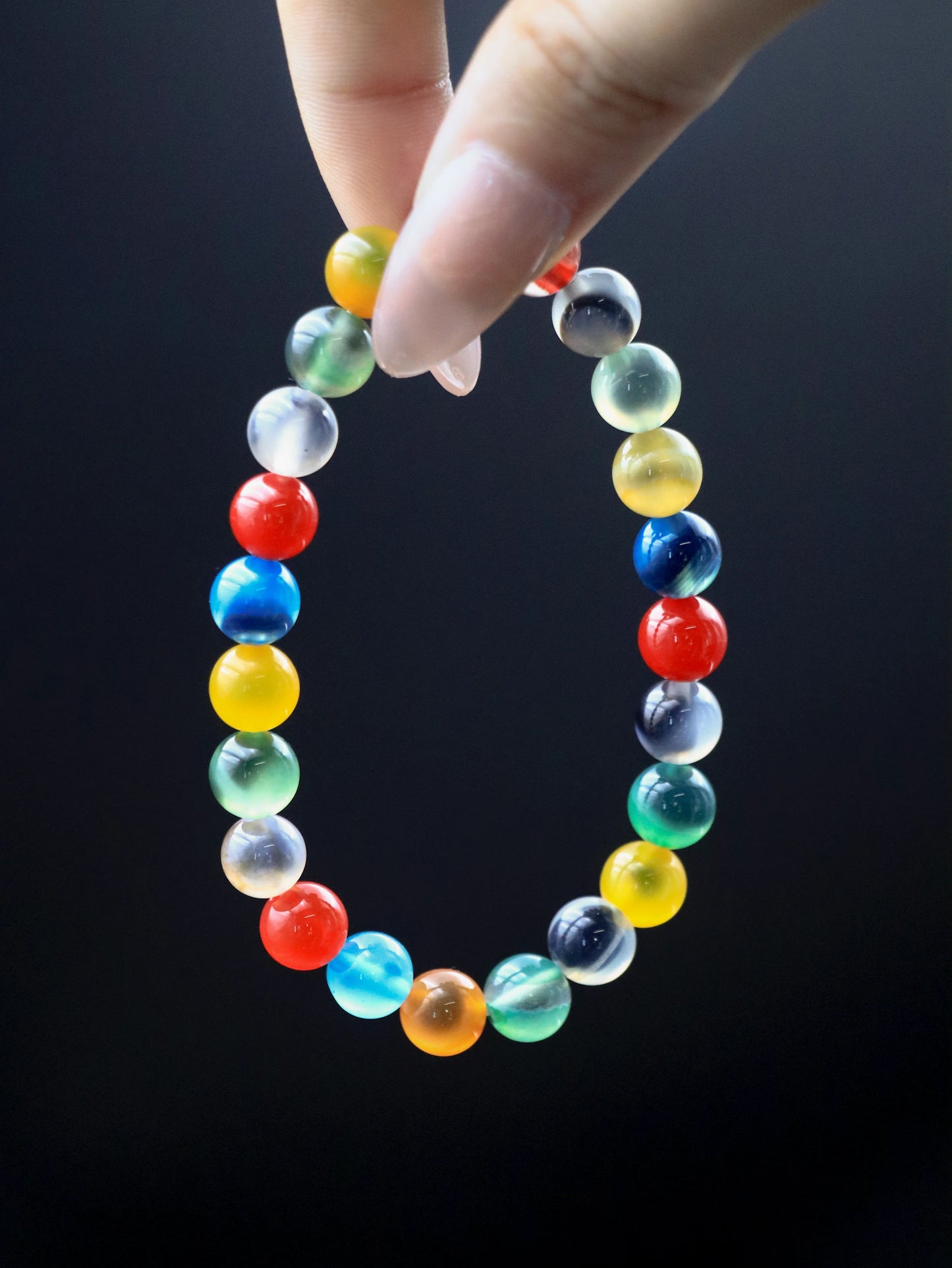 Natural Candy-Heart Agate Bracelet – Grounding, Joy & Aura Cleansing Crystal Jewelry