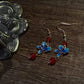 Deep Blue Butterfly Floral Earrings – New Chinese Style Agate Drop Earrings for Women