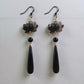 Black Lotus Bio-Ceramic Resin Earrings – New Chinese Style Elegant Statement Earrings