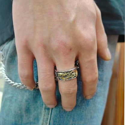 Chinese Dragon Totem Ring - Sterling Silver