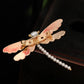 Vintage Enamel Dragonfly Pin-Elegant Cloisonné-Inspired Coat Accessory with Vintage Charm