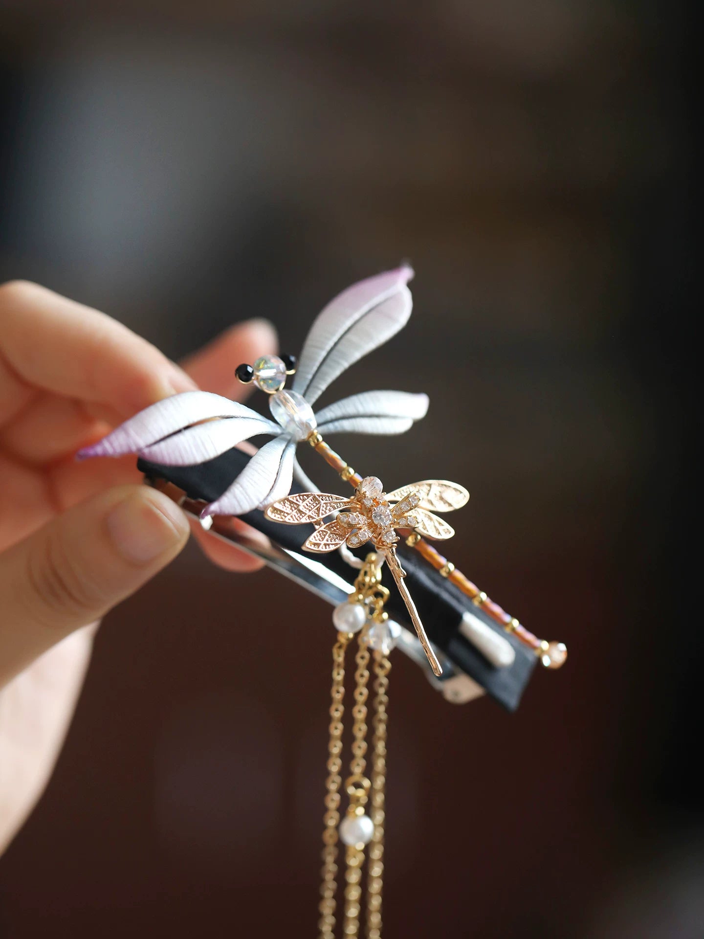 Dragonfly Long Tassel Spring Hair Clip – New Chinese Style Hanfu Hair Accessory