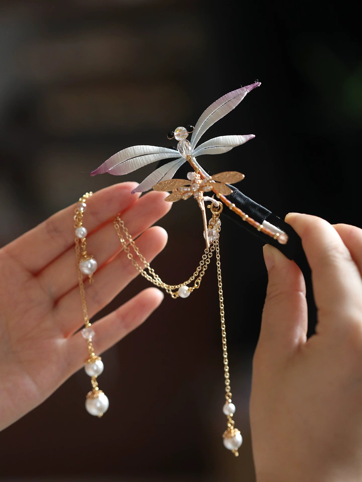 Dragonfly Long Tassel Spring Hair Clip – New Chinese Style Hanfu Hair Accessory