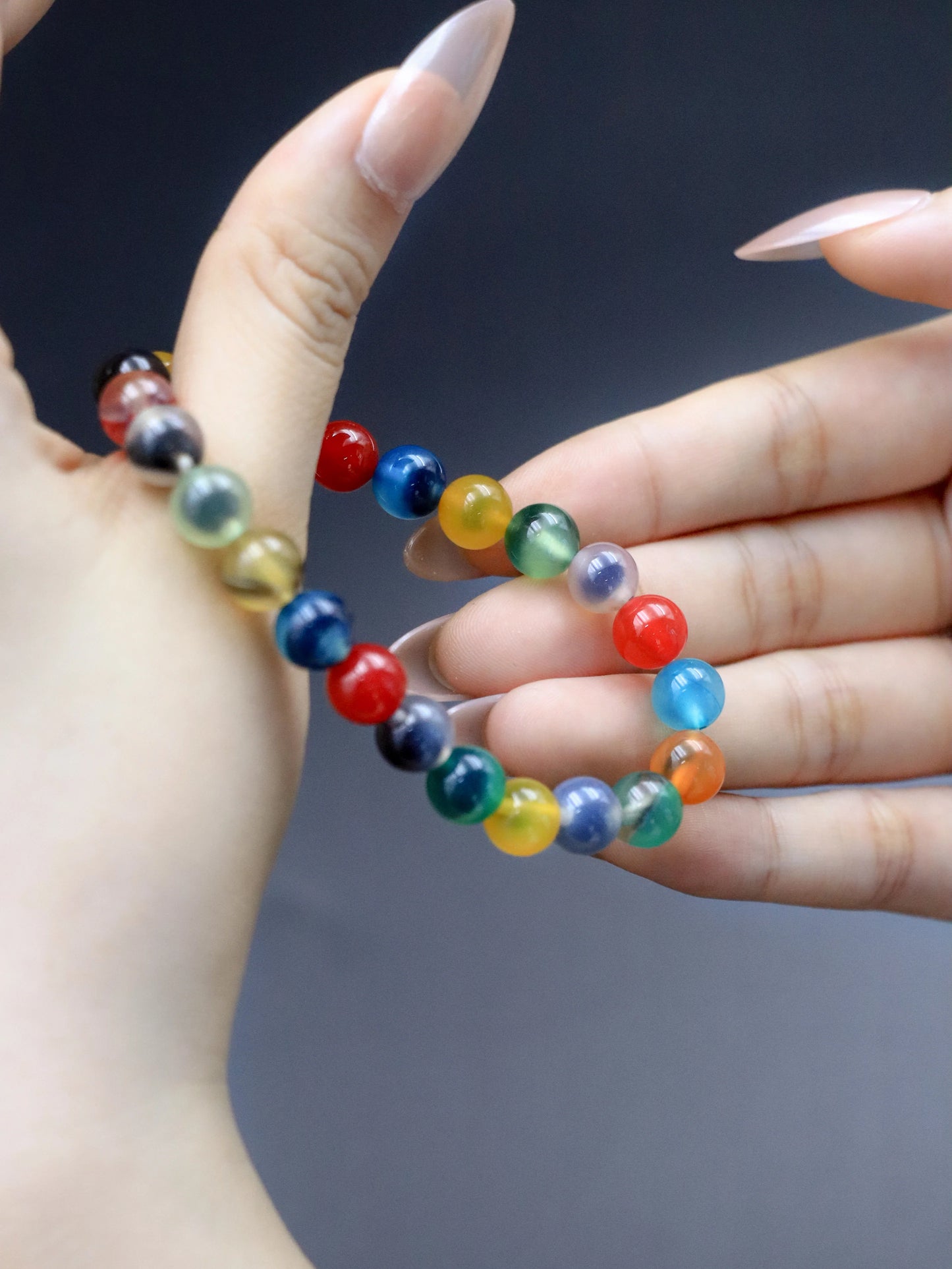 Natural Candy-Heart Agate Bracelet – Grounding, Joy & Aura Cleansing Crystal Jewelry