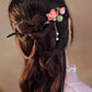 Bubu Sheng Lian Glass Lotus Tassel Ebony Hairpin – Hanfu & Cheongsam Hair Accessory