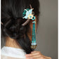Crescent Moon Butterfly Ebony Hairpin – New Chinese Style Blue Shell Tassel Hair Stick
