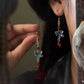 Deep Blue Butterfly Floral Earrings – New Chinese Style Agate Drop Earrings for Women