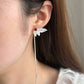 White Mother-of-Pearl Butterfly Wing Tassel Earrings