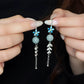 Cloisonné Flower Earrings with Jade Beads and Wheat Tassels – New Chinese Style