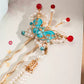 Butterfly Cloisonné Hairpin | New Chinese Style Enamel Hanfu Hair Ornament