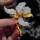 New Chinese Style Magnolia Brooch with Faux Hetian Jade – Luxury Oriental Fashion Accessory