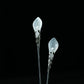 White Calla Lily Pearl Hairpin – New Chinese Style Elegant Silver-Plated Hair Stick（A Pair）