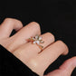 Purple Drip-Glaze Iris Flower Adjustable Ring