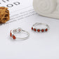 Elegant Five Nanhong Agate Beads Ring in 925 Sterling Silver