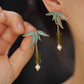Chinese Bamboo Leaf Tassel Earrings – Vintage Oriental Bamboo Joint Earrings for Qipao