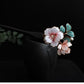 Handmade Pink Velvet Flower Hairpin – Chinese Intangible Heritage Silk Flower Hair Accessory for Hanfu & Guofeng Style