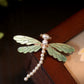 Vintage Enamel Dragonfly Pin-Elegant Cloisonné-Inspired Coat Accessory with Vintage Charm