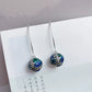 New Chinese Style Enamel Hydrangea Tassel Earrings | 925 Sterling Silver Vintage Floral Dangle Earrings